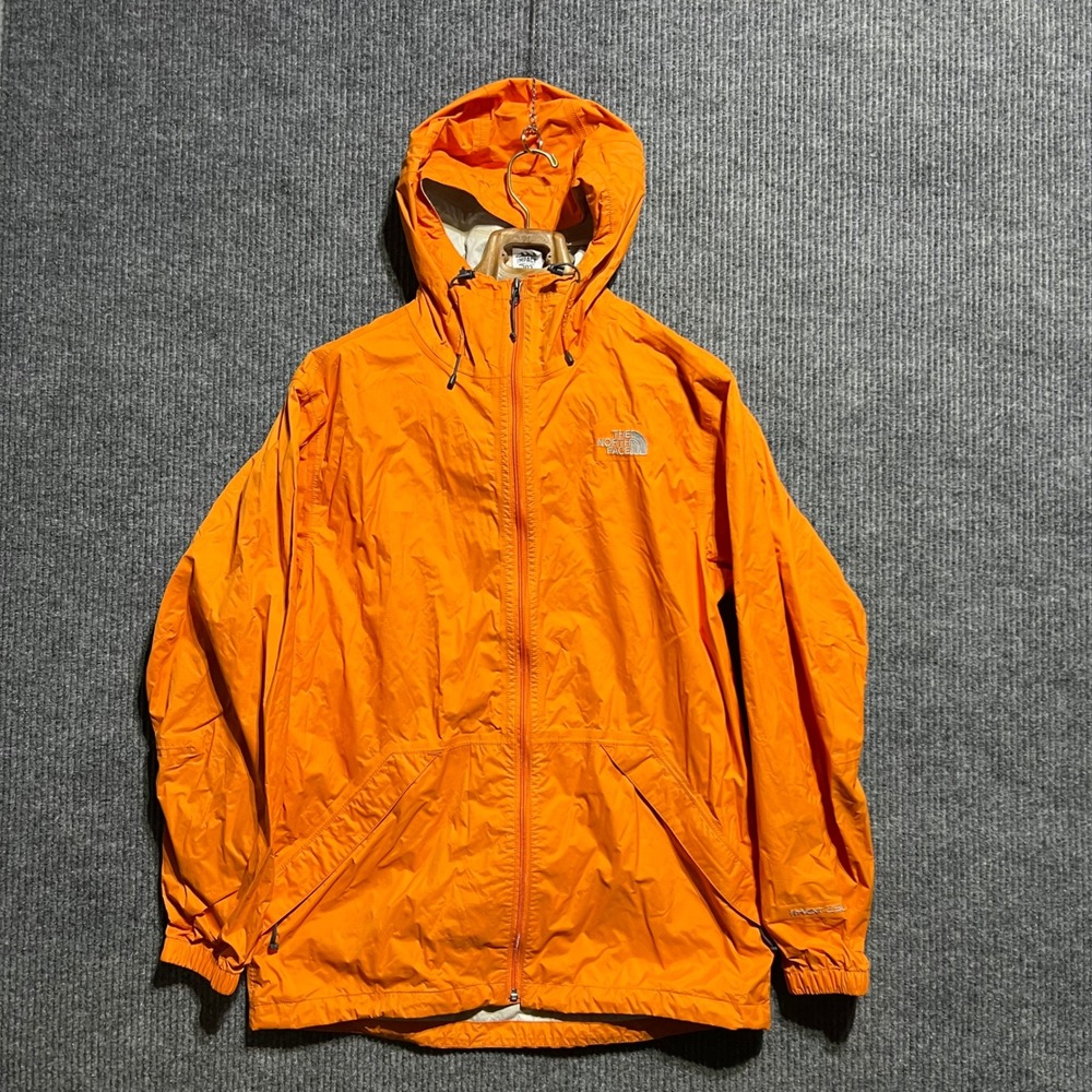 The North Face Rain Jacket Mens M Orange HyVent 2.5L Waterproof Hooded Shell